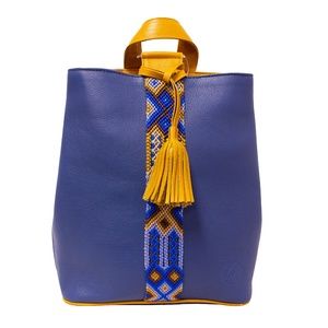 Cristina Orozco Blue Leather Backpack